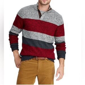 Chaps Classic-Fit Stripped Mockneck Sweater Men’s Size XXL